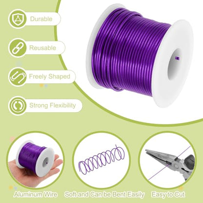 12 Gauge Anodized Aluminum Craft Wire Bendable Bonsai Training Wire 98 Feet 2mm for Sculpting Crafts Wreath Floral Beading Jewelry Making