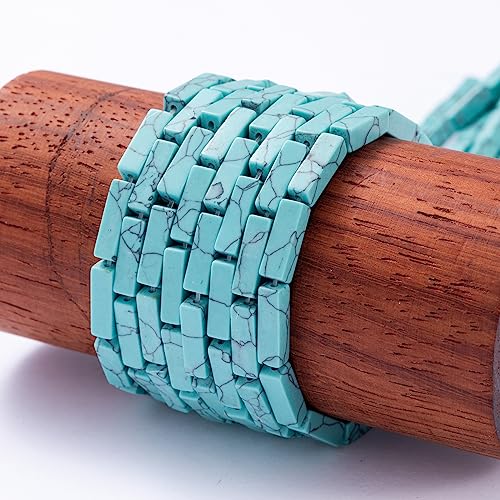 Natural Blue Turquoise Rectangle Tube Beads 4x13mm 38cm (28 Count)