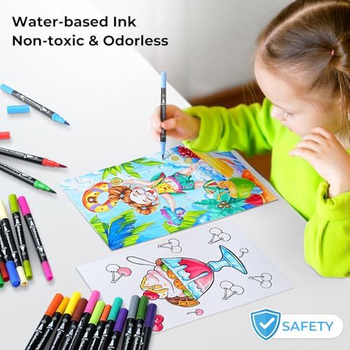 Markers for Adult Coloring Books No bleeding 60 Colors Coloring Markers Water (60 Count)