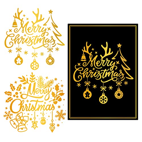 2 PCS Merry Christmas Hot Foil Plate for Card Making DIY Scrapbooking Paper Decor Embossing Foil Handmade Craft (2 Count)
