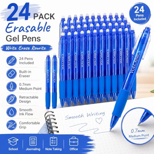 Blue Erasable Gel Pens (24 Count)