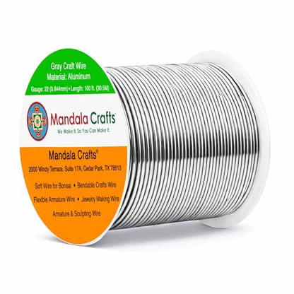 22 Gauge Gray Anodized Aluminum Craft Wire (100 Foot)