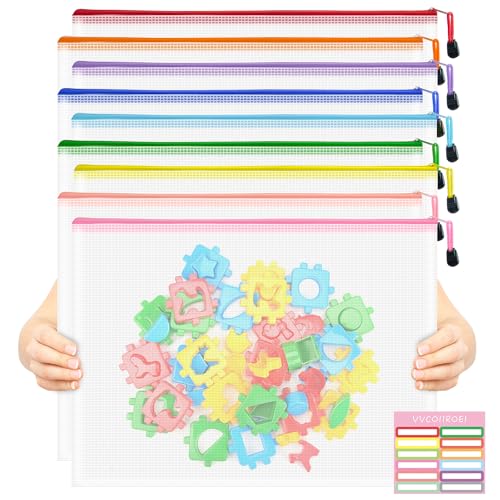 9pcs Mesh Zipper Pouch Bags (9 Count)