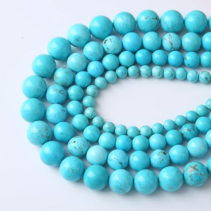 8mm 45pcs A+ Natural Blue Turquoise Beads Round Spacer Loose Stone Beads for Jewelry Making DIY Bracelet Necklace Accessories