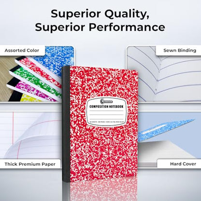 5 Pack Composition Notebooks Wide Ruled (5 Count)