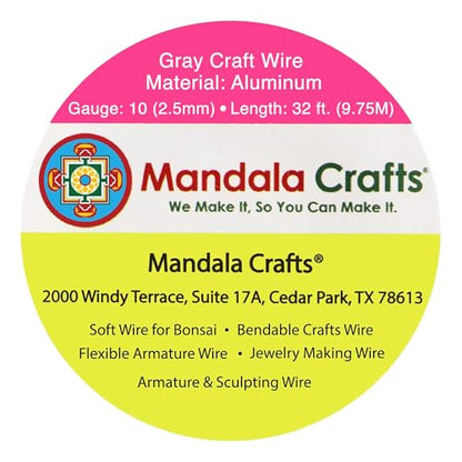 10 Gauge Gray Anodized Aluminum Craft Wire