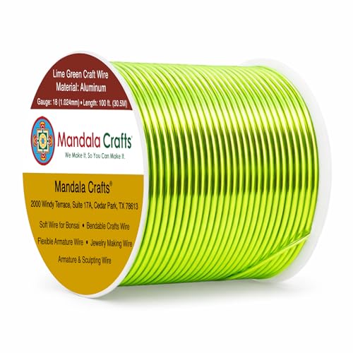 18 Gauge Lime Green Anodized Aluminum Craft Wire
