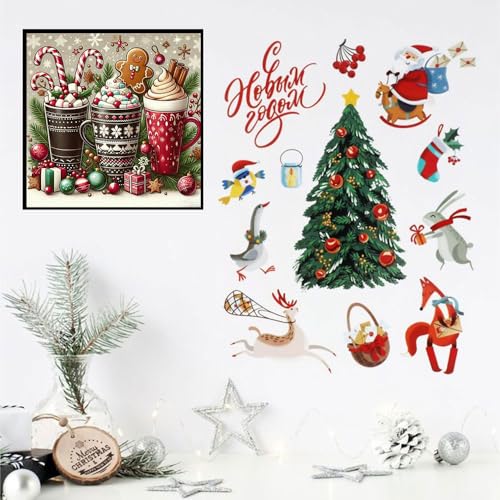 Christmas Stamped Cross Stitch Kits for Beginners Adults