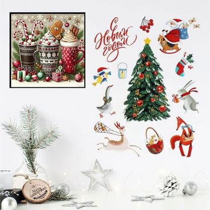 Christmas Stamped Cross Stitch Kits for Beginners Adults