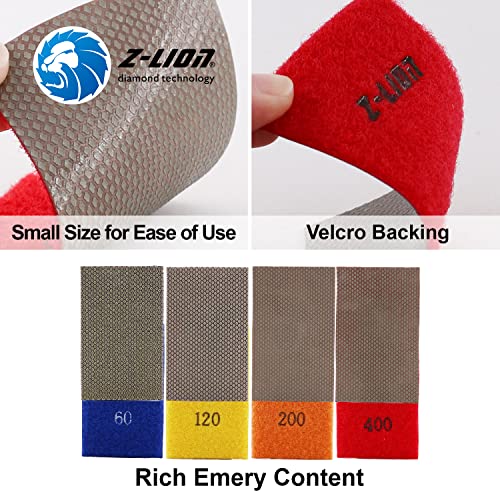 Diamond Abrasive Paper Sheets Diamond Sandpaper Nylon Back for Sanding Stone Glass Ceramic (4 Count)