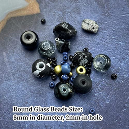 Assorted Glass Resin Beads Multi Size Colors Smooth Cracked Gravel Millet Spacer Beads for Bracelets Necklace Earring DIY Jewelry Making Craft