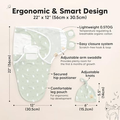 3pk Organic Swaddles for Newborns Girls (3 Count)