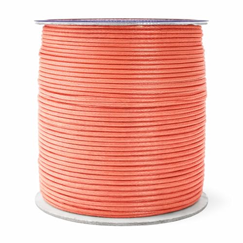 Coral Cotton Waxed Cord for Jewelry Making (327 Foot)
