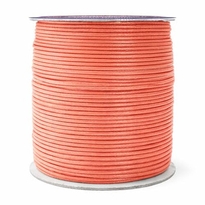 Coral Cotton Waxed Cord for Jewelry Making (327 Foot)