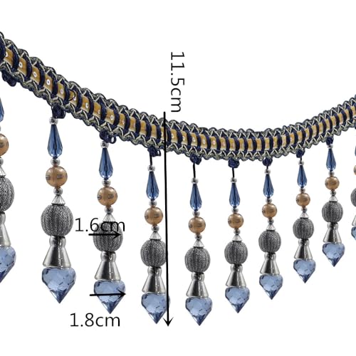 3yards Beading Fringe Trimming Long Beads Tassel Curtain Trim Ribbon Trim for Cover Edge Decorative