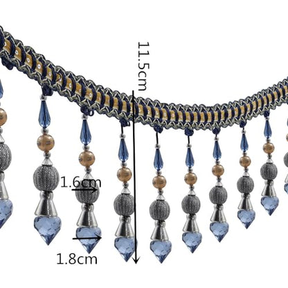 3yards Beading Fringe Trimming Long Beads Tassel Curtain Trim Ribbon Trim for Cover Edge Decorative