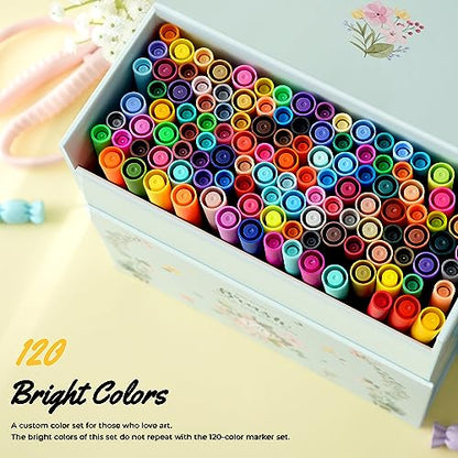 Adult Coloring Book Markers 120 Color Dual Tip Water (120 Count)