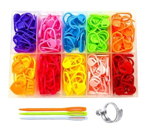 10 Colors Stitch Needle Marker Knitting Crochet Locking Clip Counter