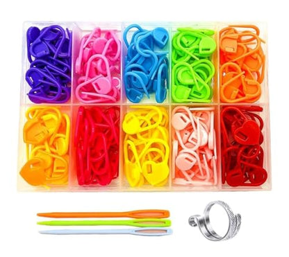 10 Colors Stitch Needle Marker Knitting Crochet Locking Clip Counter