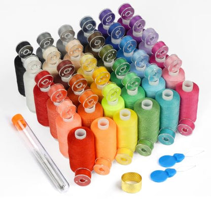 700 Yard 36 Color Sewing Thread Kit with Prewound Bobbins (2100 Foot)