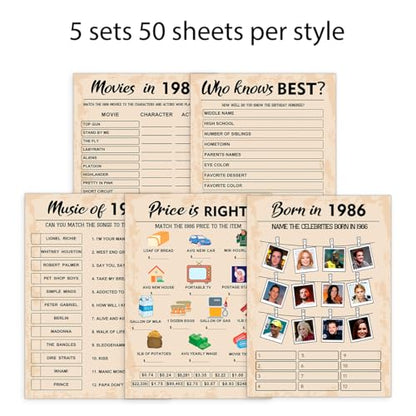 40th Birthday Party Games (50 Count)