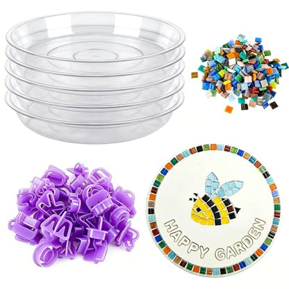 5PCS Stepping Stone Kit Includes Round Cement Molds (5 Count)