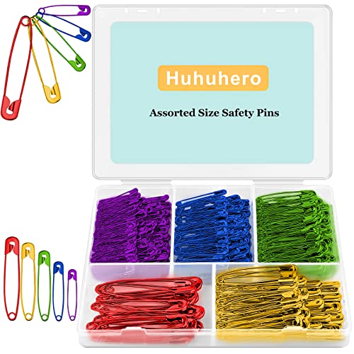340 Pack 5 Colors Safety Pins Assorted (340 Count)