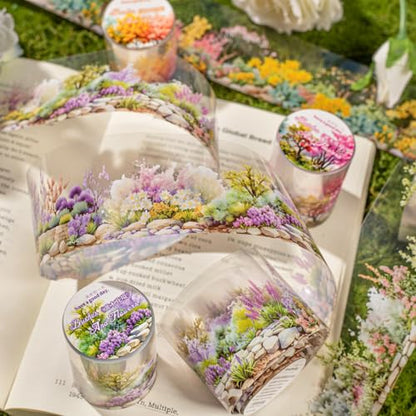 6 Rolls Transparent Floral and Botanical PET Tape Set (6 Count)