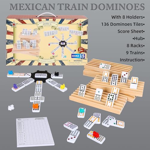 Mexican Train Dominoes Set Double 15