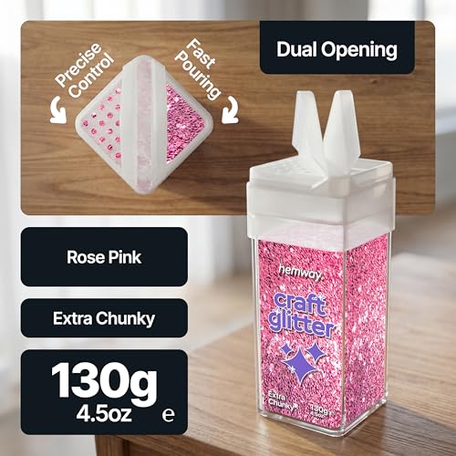 Craft Glitter Shaker Rose Pink 130g Extra Chunky (3.8 Ounce)