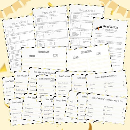 Graduation Friendly Feud Game with 2 Answer Buzzers for Class Party (30 Count)