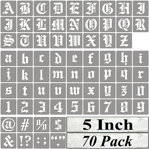 5 Inch Alphabet Letter Stencils for Painting (70 Count)