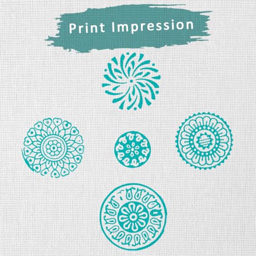 Round Shape Wooden Printing Stamps (5 Count)