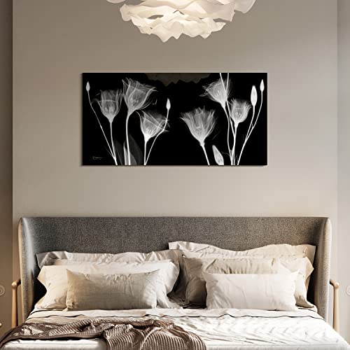Frameless Free Floating Tempered Glass Panel Graphic Flower Wall Art Ready to Hang