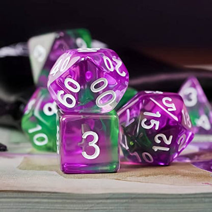 DND Dice Set D&D Polyhedral Dice with Dice Bag (7 Count)