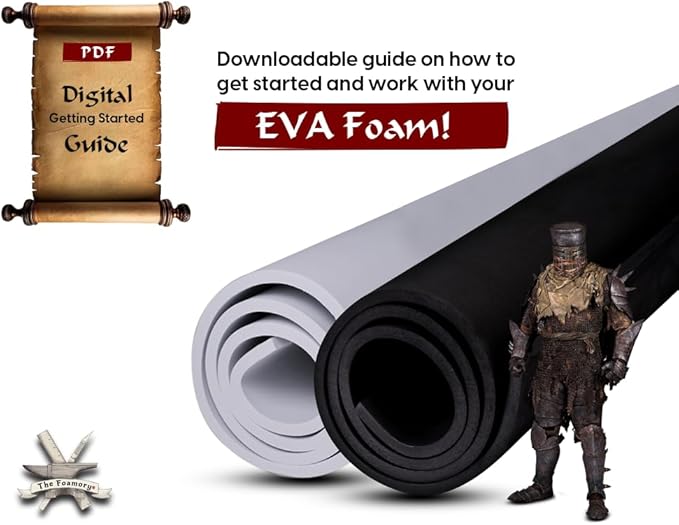 Shape Retention EVA Cosplay Foam - 6mm Thick (Black) X-Large 35”x59” High Density EVA Craft Foam Sheets - Premium 85 kg/m3 Heat Shape Material for DIY, Comic, Con or Halloween Costumes - The Foamory