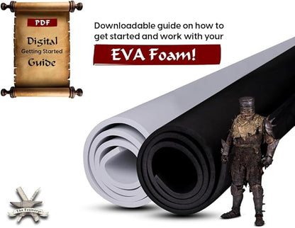 Shape Retention EVA Cosplay Foam - 6mm Thick (Black) X-Large 35”x59” High Density EVA Craft Foam Sheets - Premium 85 kg/m3 Heat Shape Material for DIY, Comic, Con or Halloween Costumes - The Foamory
