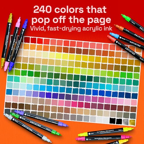 Dual Tip Acrylic Paint Marker Pens (240 Count)