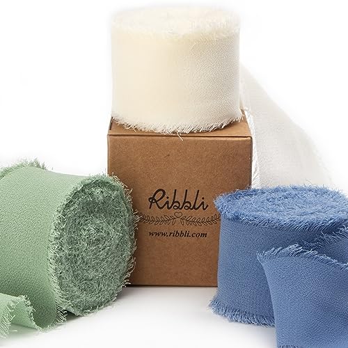 Chiffon 1.5 Inch x 30 Yard Handmade Silk Ribbon (90 Foot)