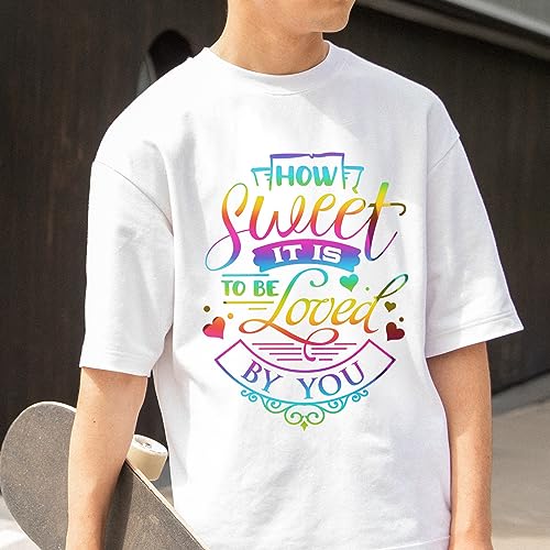 Rainbow Metallic Foil Heat Transfer Vinyl 12" x5ft HTV Vinyl Roll Holographic Chrome Iron on Vinyl Easy to Cut & Weed DIY Heat Press Design for T