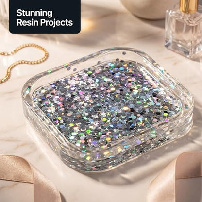 Craft Glitter Shaker Gun Metal Grey Holographic 110g Super Chunky (3.9 Ounce)