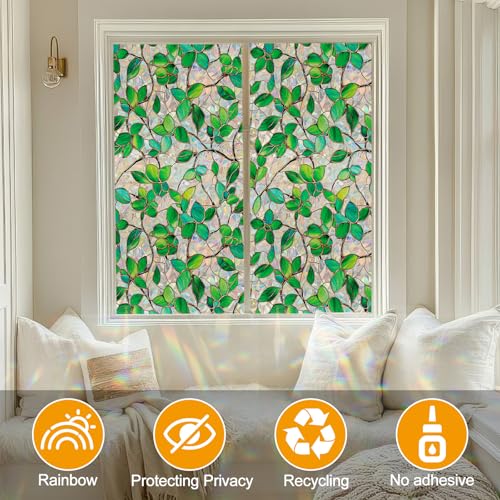 Window Privacy Film with Installation Tools Home Decorative Colored Glass Window Stickers Reusable electrostatic Rainbow Stickers