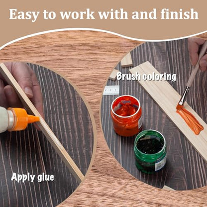 Wood Strips Trim Slats for Crafts (15 Count)