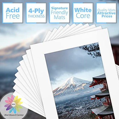Mat Board Center 10 Pack 5x7 Photo Mats for 4x6 Picture