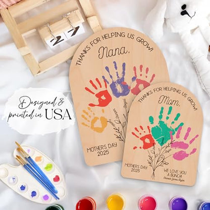 Personalized Handprint Wood Sign for Mom