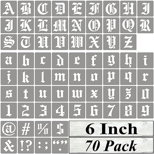 6 Inch Alphabet Letter Stencils for Painting (70 Count)