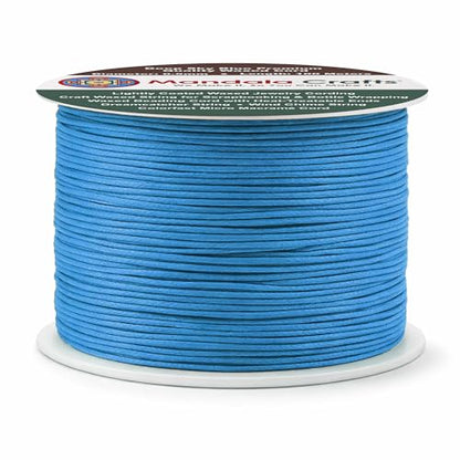 0.5mm Deep Sky Blue Waxed Cord