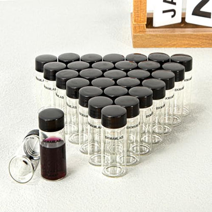 20ml Clear Small Glass Vials 30pcs with Screw Caps (30 Count)