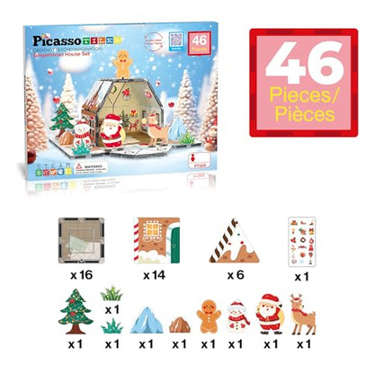 Magnetic Tiles Gingerbread House Holiday Character Action Figures Santa