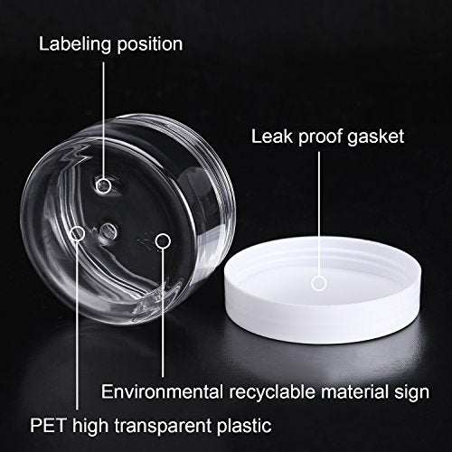 12 Pack 4 oz Plastic Container Jars with Lids Round Clear Travel Cosmetic Container Jars for Toiletries (12 Count)